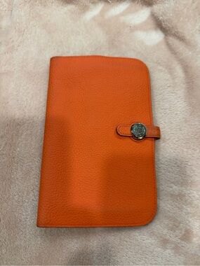 Hermès Orange Dogon Duo Ombré Wallet Togo Leather